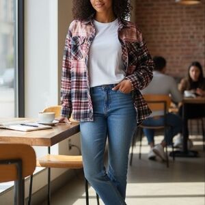 Stylish Red and Black Plaid Shirt